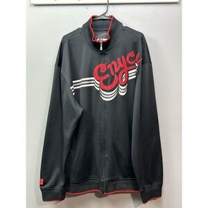 Enyce Track Jacket Mens 3XL Black Red Full Zip Mock Neck Logo Streetwear